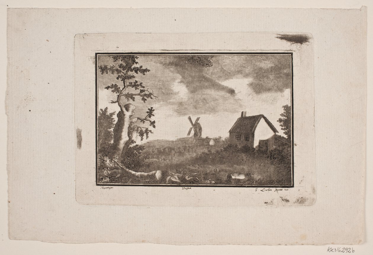 Paisagem com casa e moinho de Gerhard Ludvig Lahde