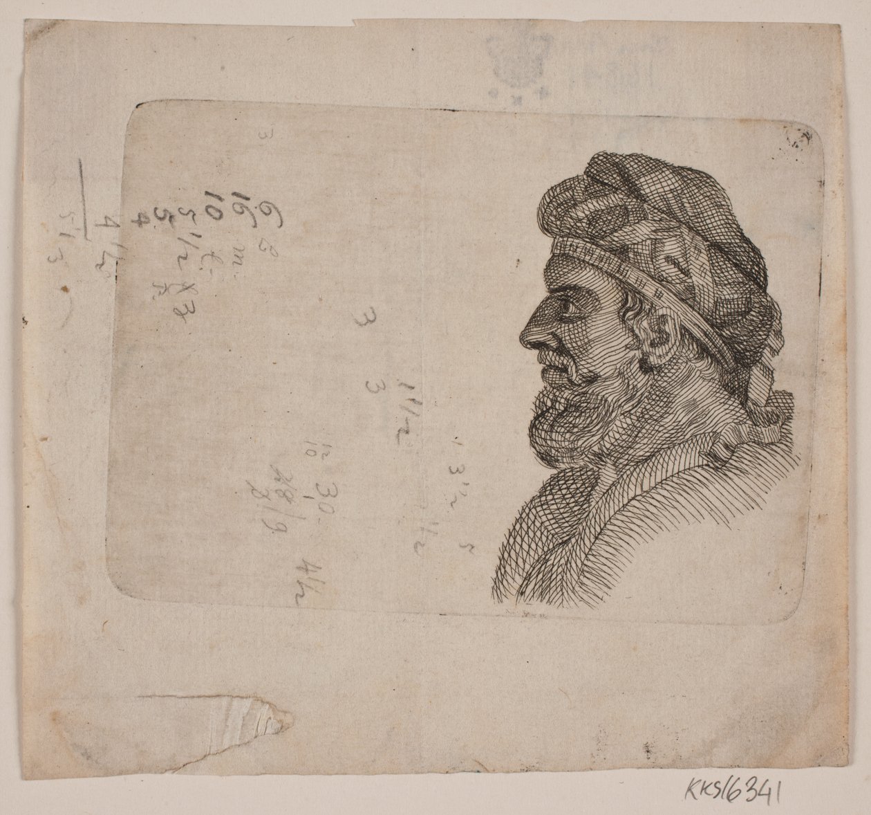 Estude a cabeça do velho no perfil de Gerhard Ludvig Lahde