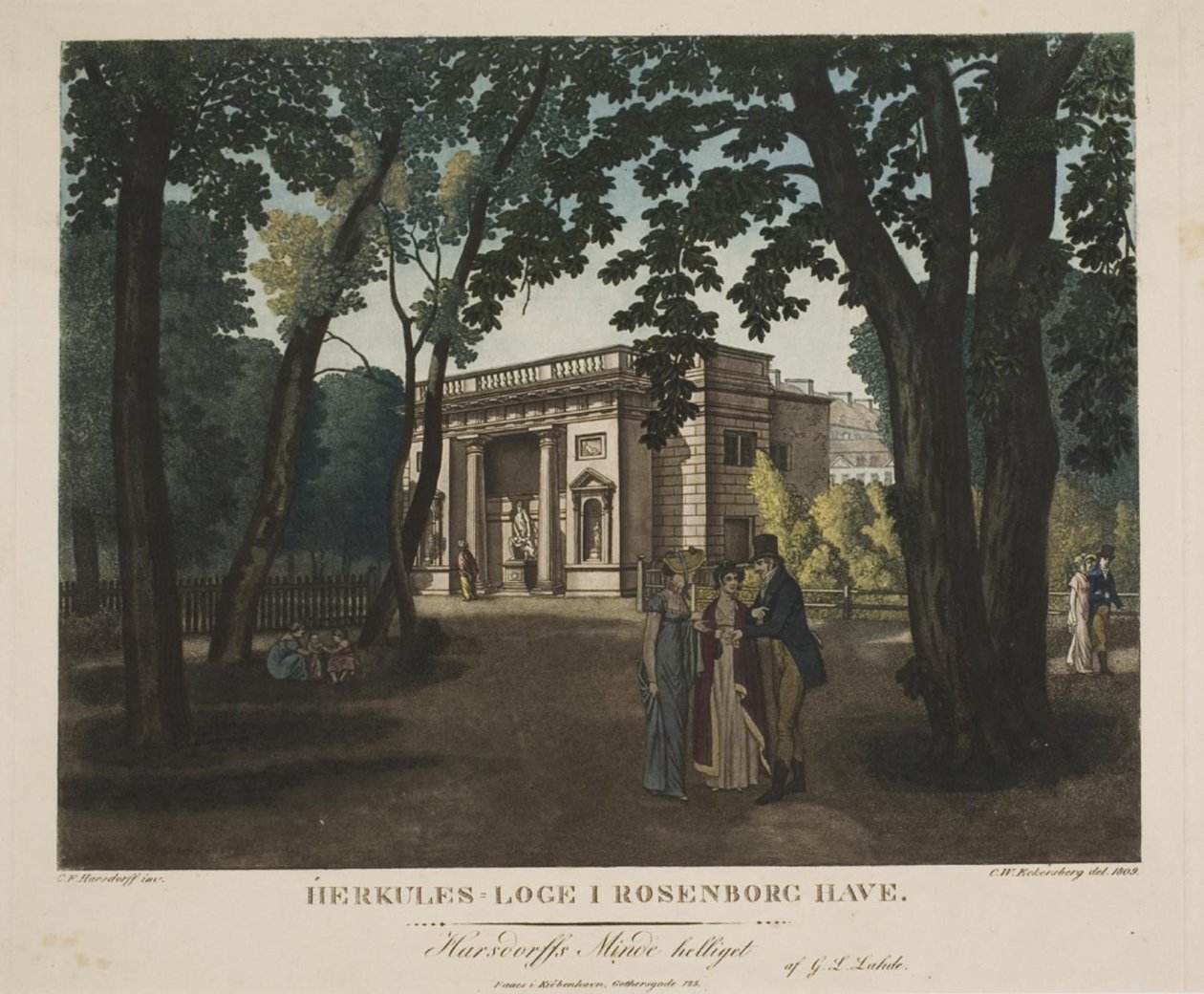 O Hércules lodge no jardim Rosenborg de Gerhard Ludvig Lahde