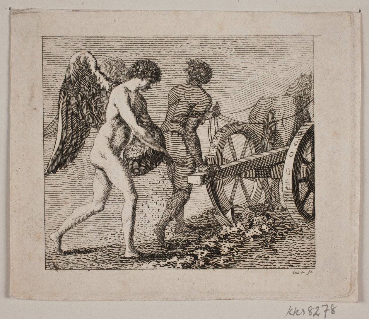 O gênio alado seguindo um lavrador de Gerhard Ludvig Lahde