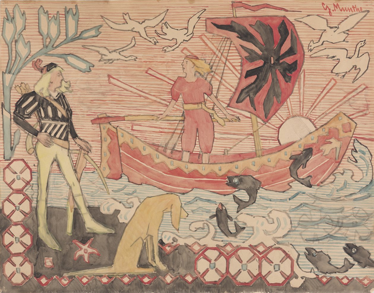 A canção brincalhona, ca 1892. de Gerhard Munthe