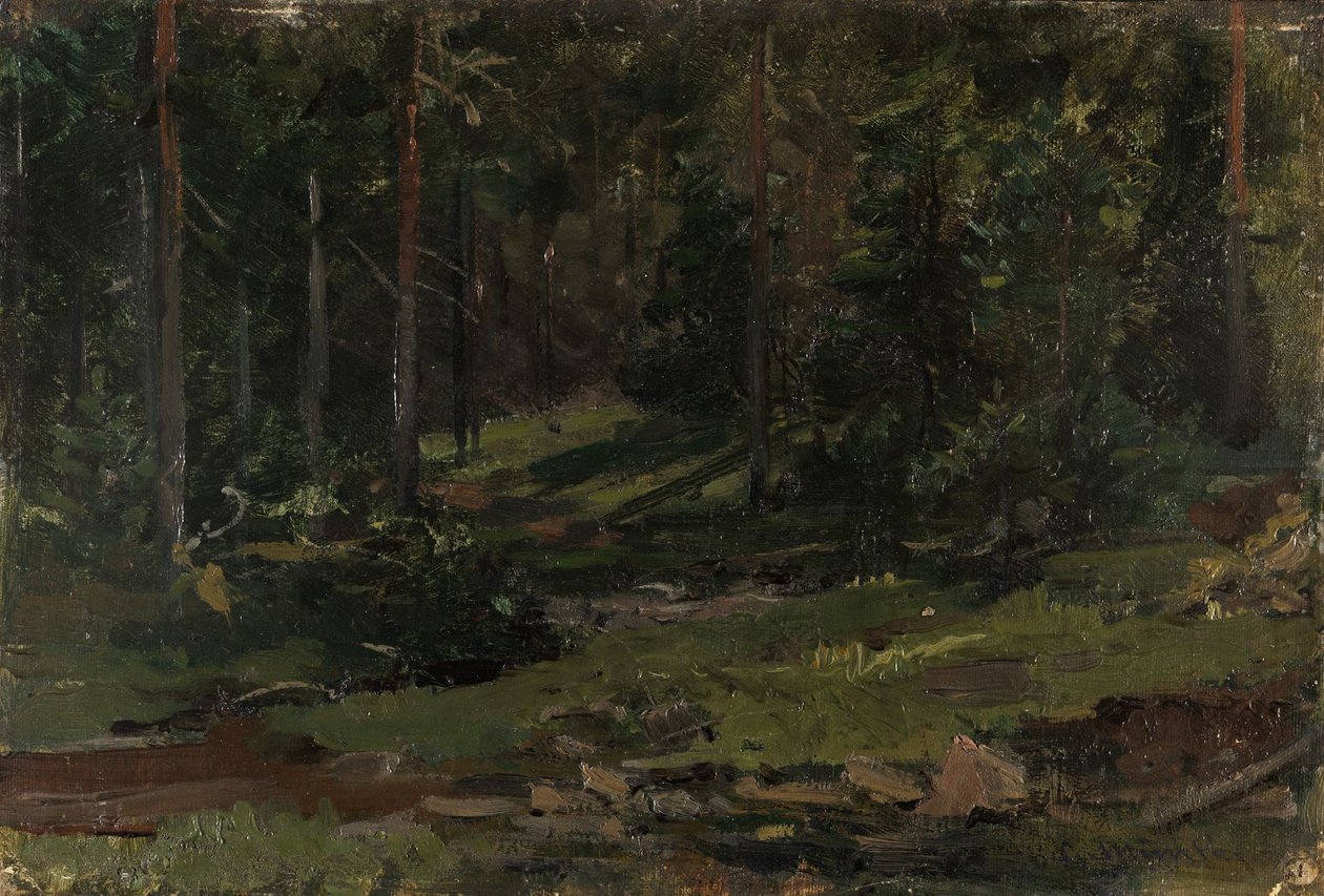 Paisagem arborizada de Gerhard Munthe