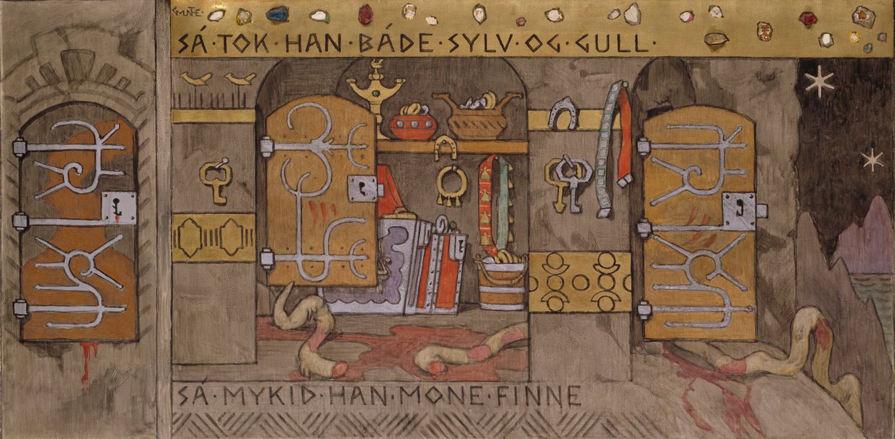 Åsmund trazendo prata e ouro para casa de Gerhard Munthe