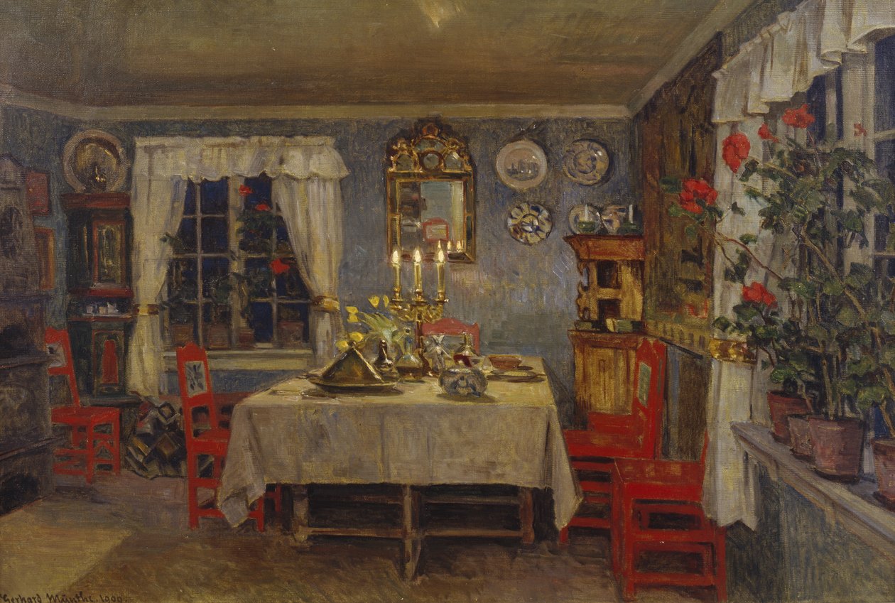 Interior da sala de estar do artista de Gerhard Peter Frantz Vilhelm Munthe