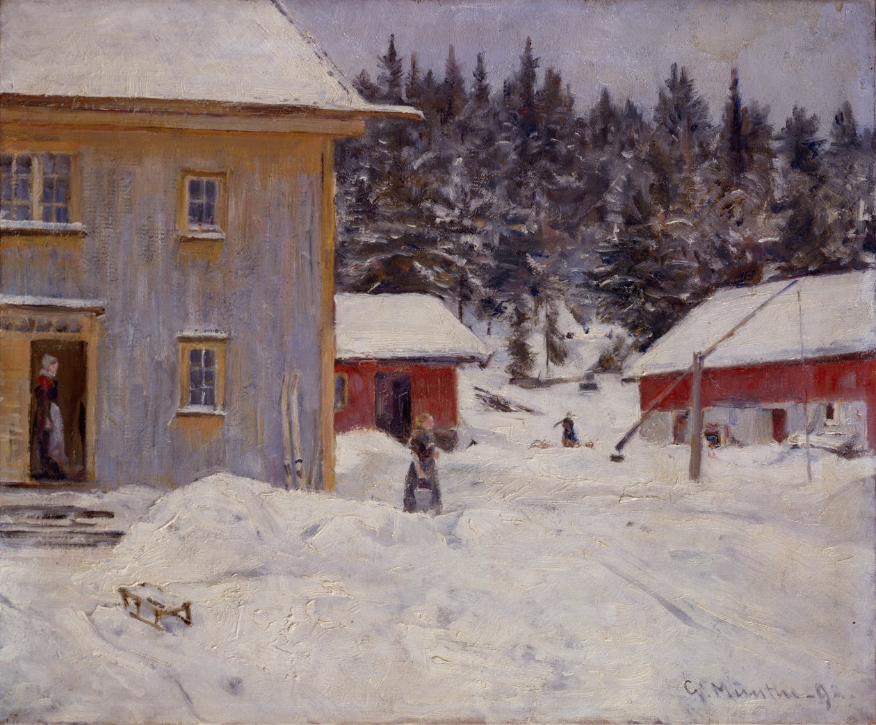 O pátio da quinta Valler de Gerhard Peter Frantz Vilhelm Munthe