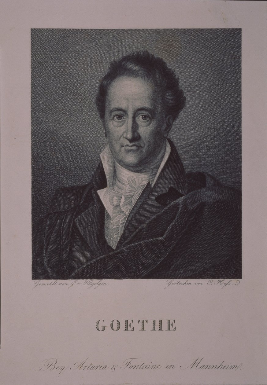 Retrato do autor Johann Wolfgang von Goethe 1749-1832 de Gerhard von Kügelgen
