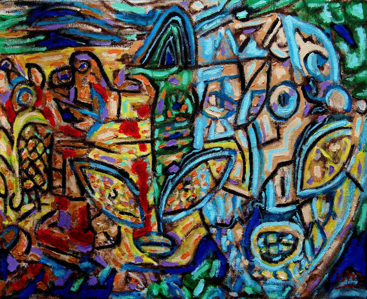 Alienígena Abstrato,2019 (óleo sobre tela) de Gerhardt Isringhaus