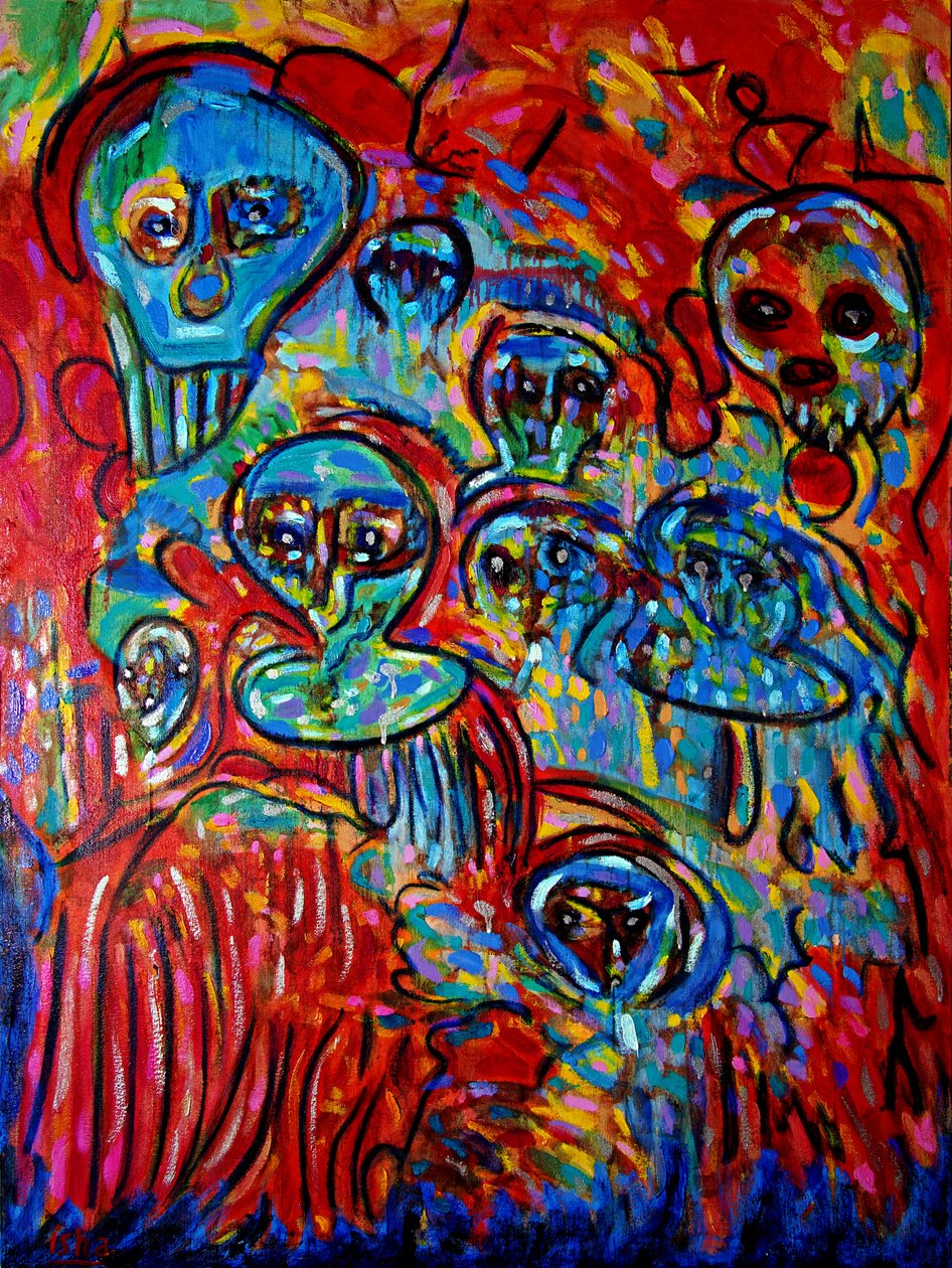 Ancestrais extraterrestres, 2021 (óleo sobre tela) de Gerhardt Isringhaus