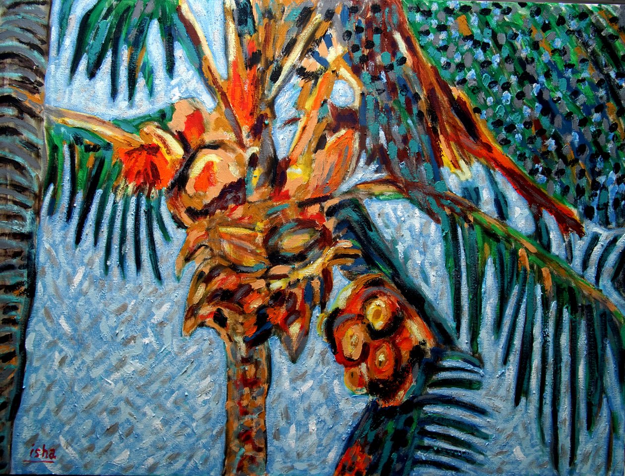 Coqueiro ao meio-dia,2019 (óleo sobre tela) de Gerhardt Isringhaus