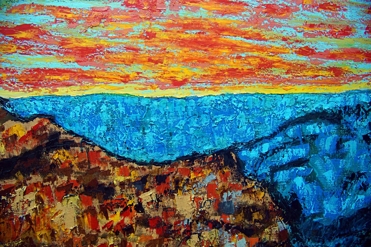 Shiva Sunrise,2022,óleo sobre tela de Gerhardt Isringhaus