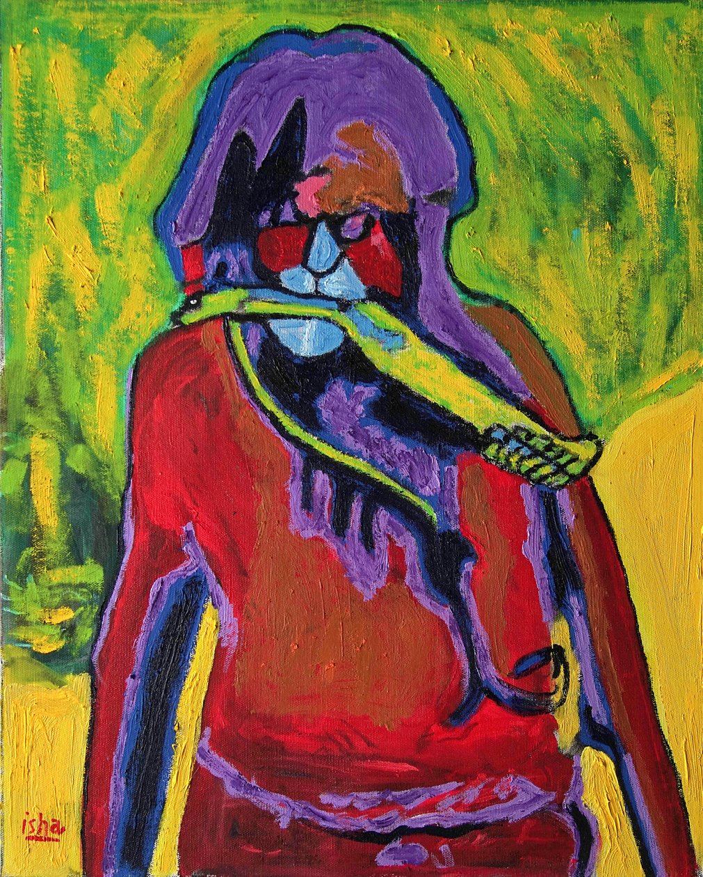 Xamã da serpente, 2020 (óleo sobre tela) de Gerhardt Isringhaus