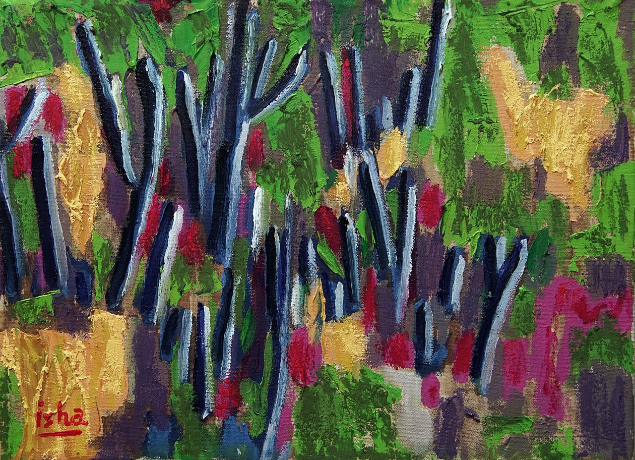 Saguaros da primavera, 2018 (óleo sobre tela) de Gerhardt Isringhaus