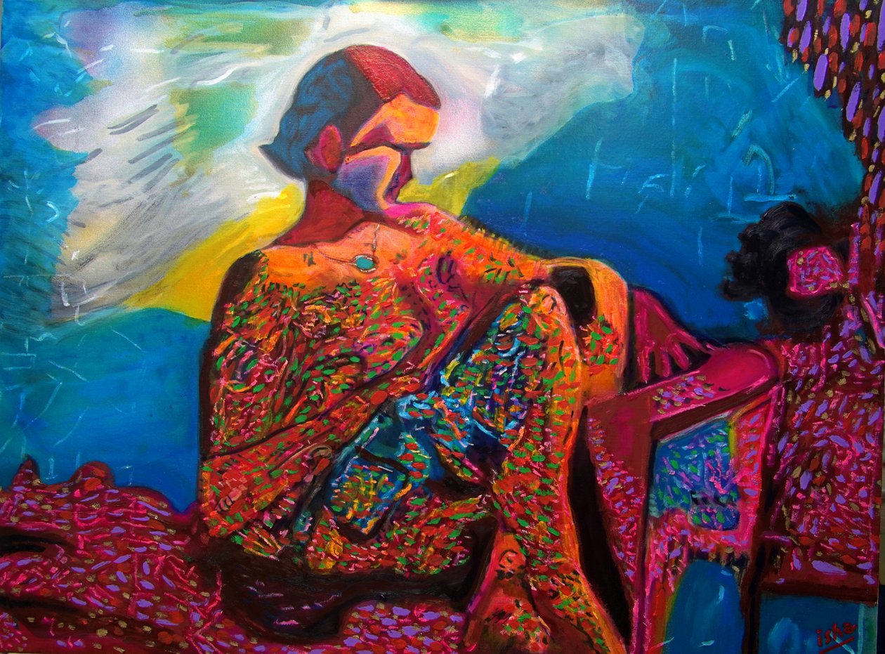 Tattooed Temptress,2023, óleo sobre tela de Gerhardt Isringhaus