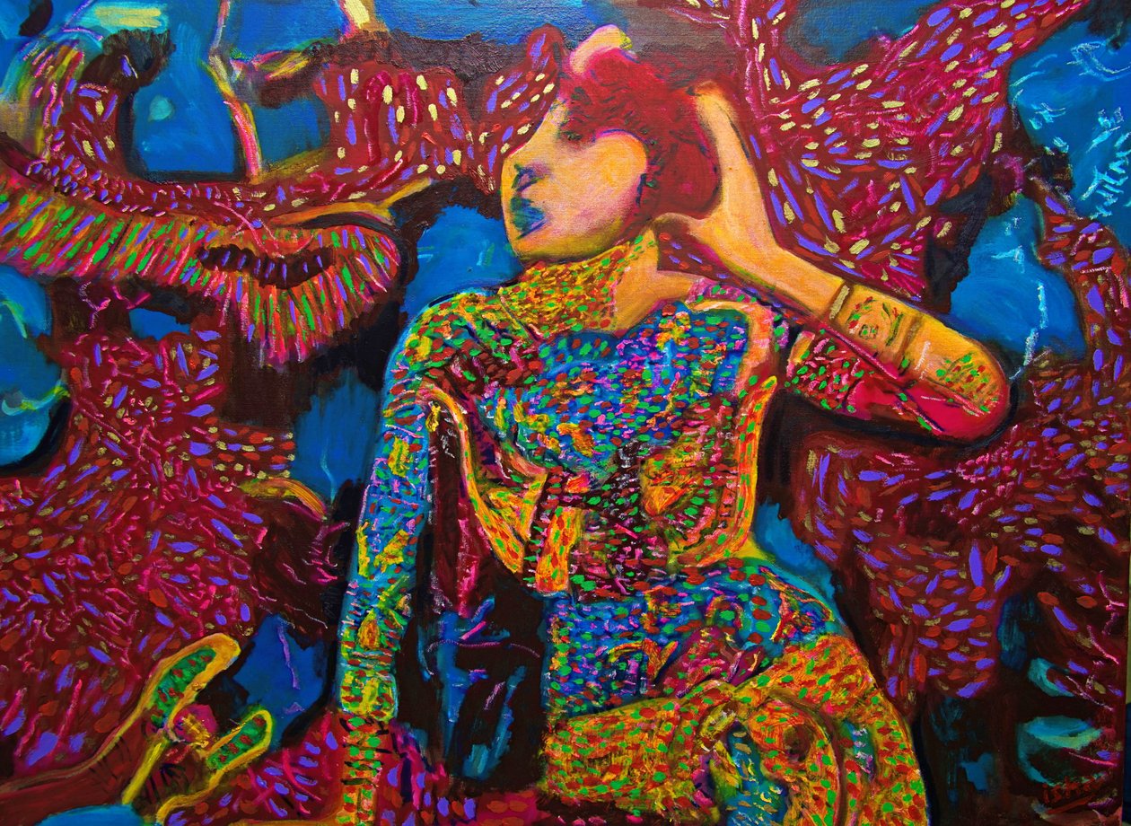 Tattooed Temptress II,2023, óleo sobre tela de Gerhardt Isringhaus