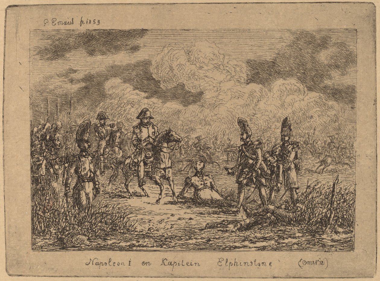 Napoleão I e Capitão Elphinstone de Gerhardus Emaus de Micault