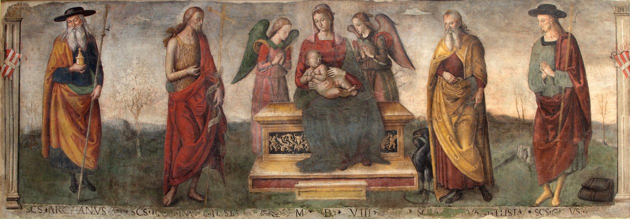 Virgem e Menino com Santos, 1508. de Gerino da Pistoia