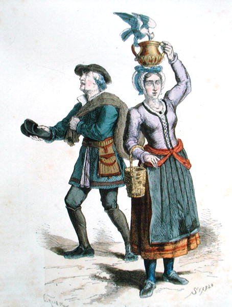 Vendedor de Leite e Vendedor de Sapatos (gravação a cores) de Gerlier (after)