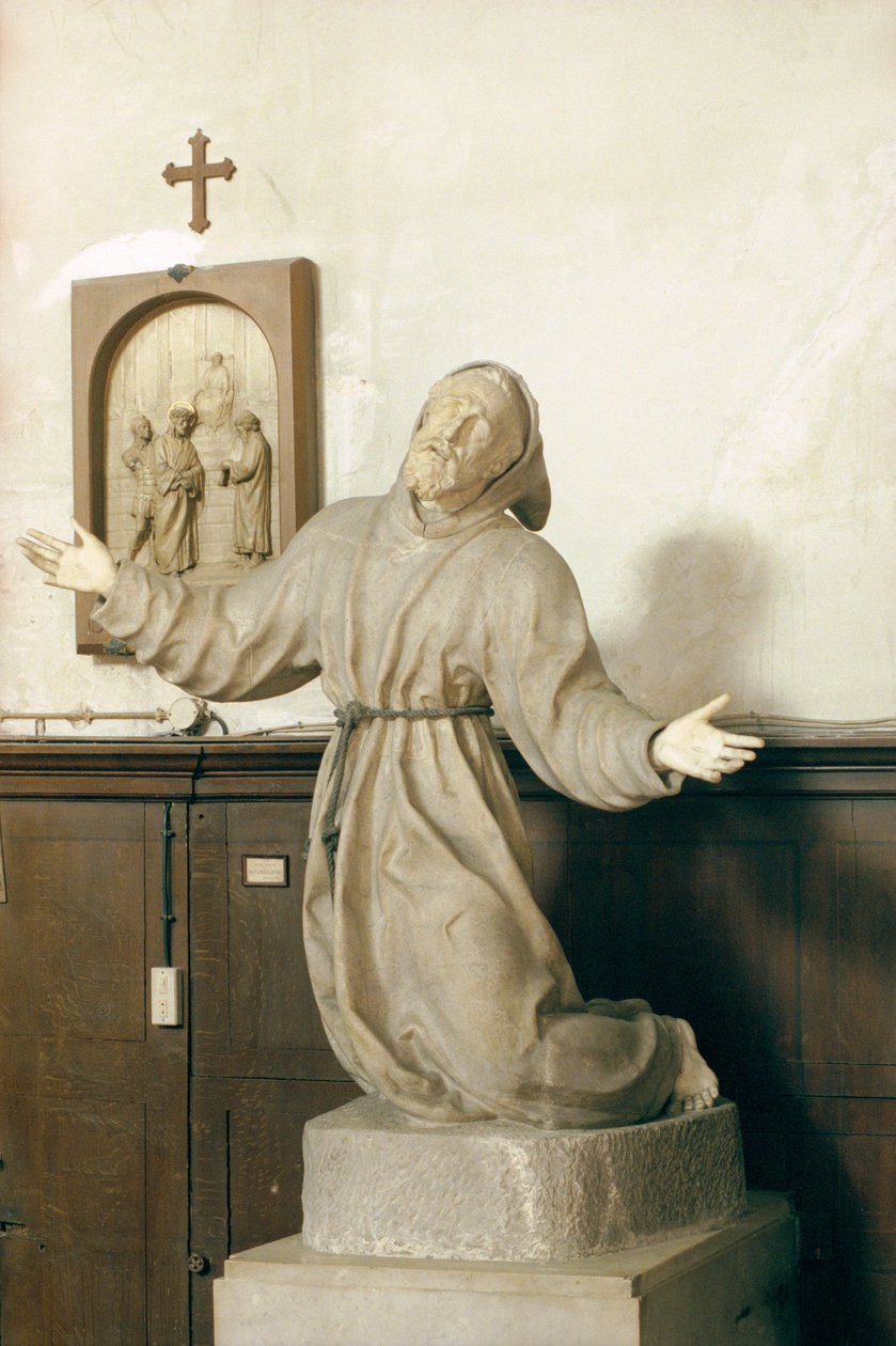 São Francisco recebendo os estigmas, c.1580 (mármore) (veja também 248124, 248126 e 248127) de Germain Pilon
