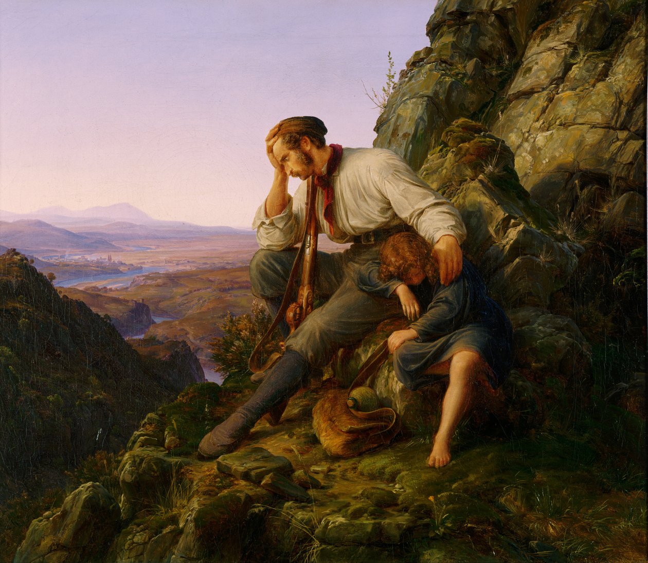 O ladrão e seu filho de Carl Friedrich Lessing