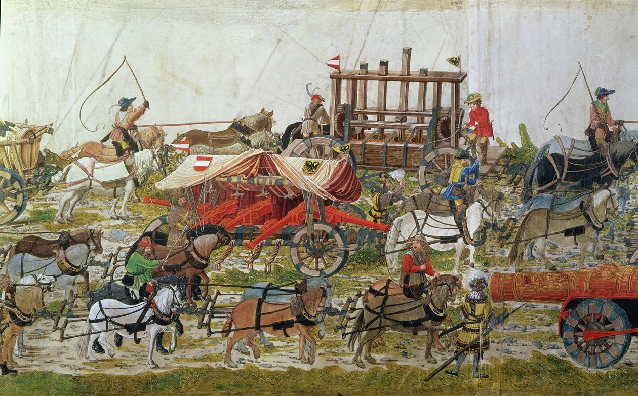 Trem de artilharia de Maximiliano I (1459-1519) de German School