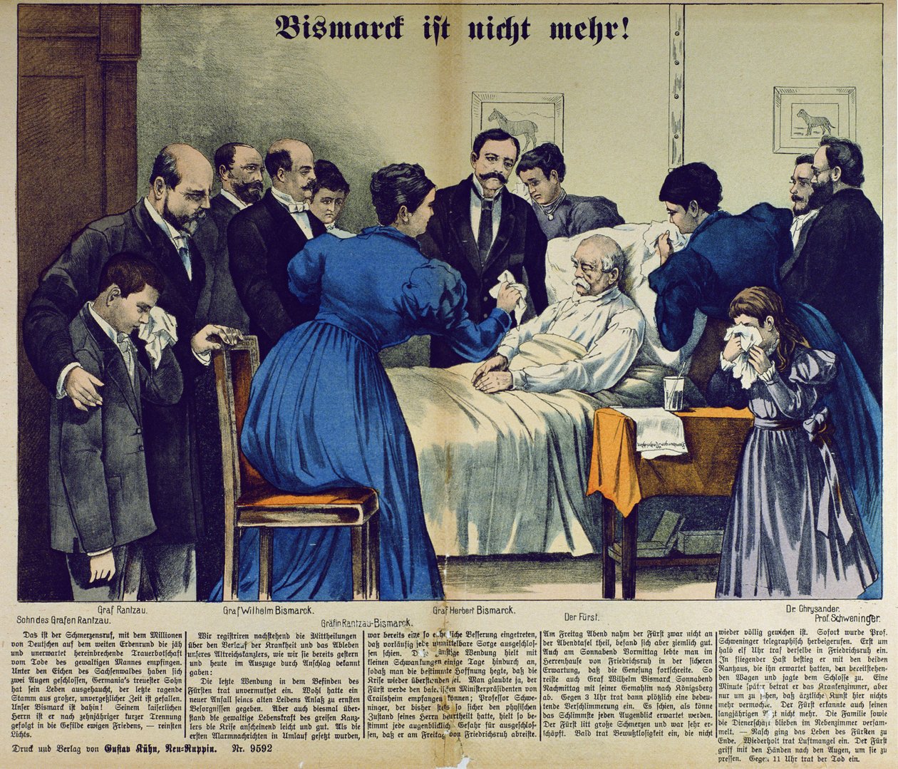 A morte de Bismarck em Friedrichsruh em 30 de julho de 1898 de German School