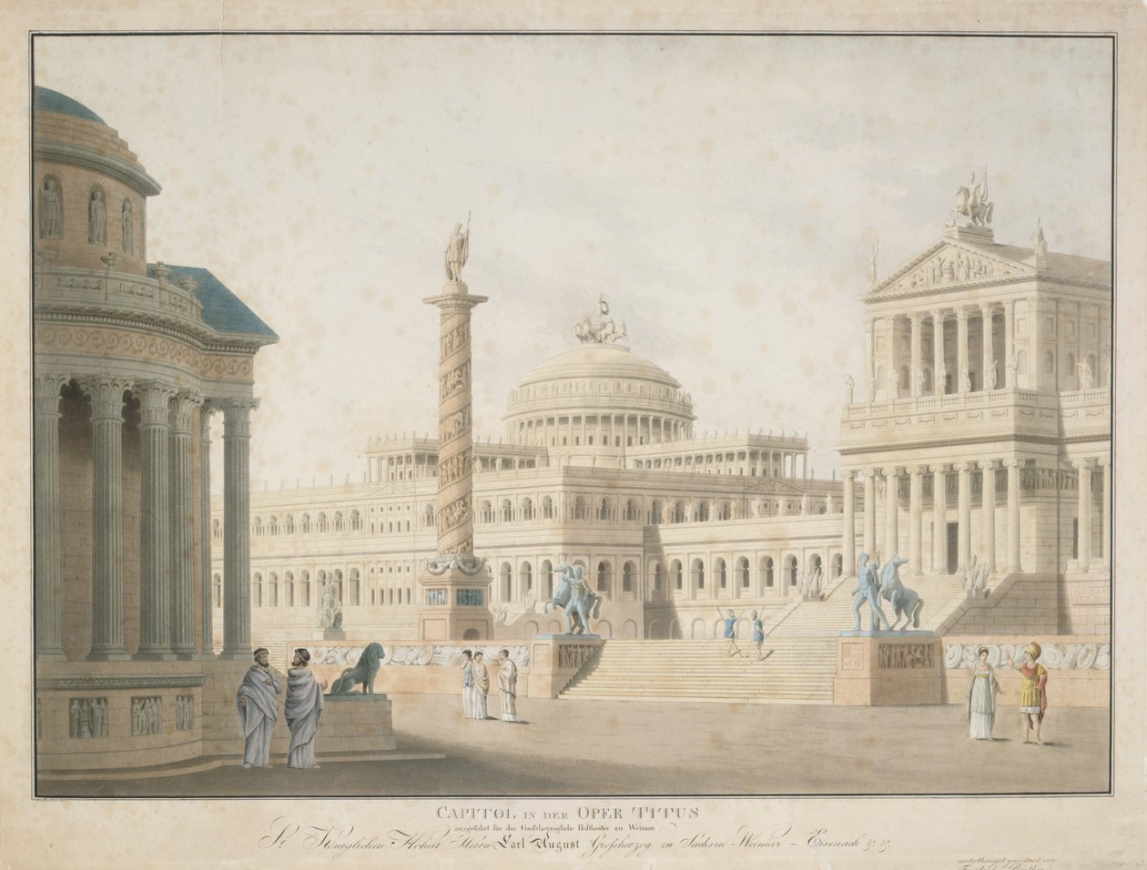 Capitol, conjunto para &39;La clemeza di Tito&39; desenhado por Beuther, 1815 de German School