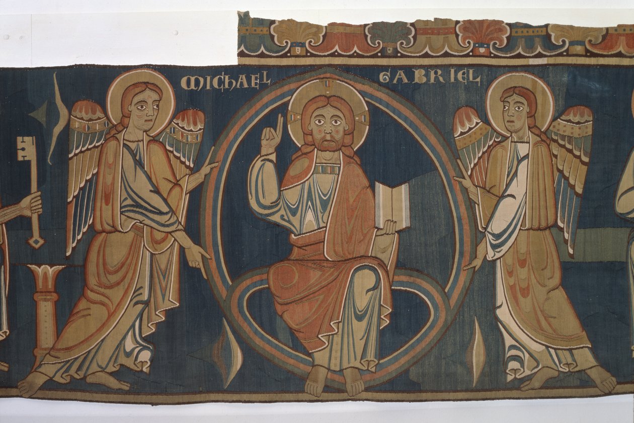 Cristo com os Arcanjos Miguel e Gabriel, 1250 de German School