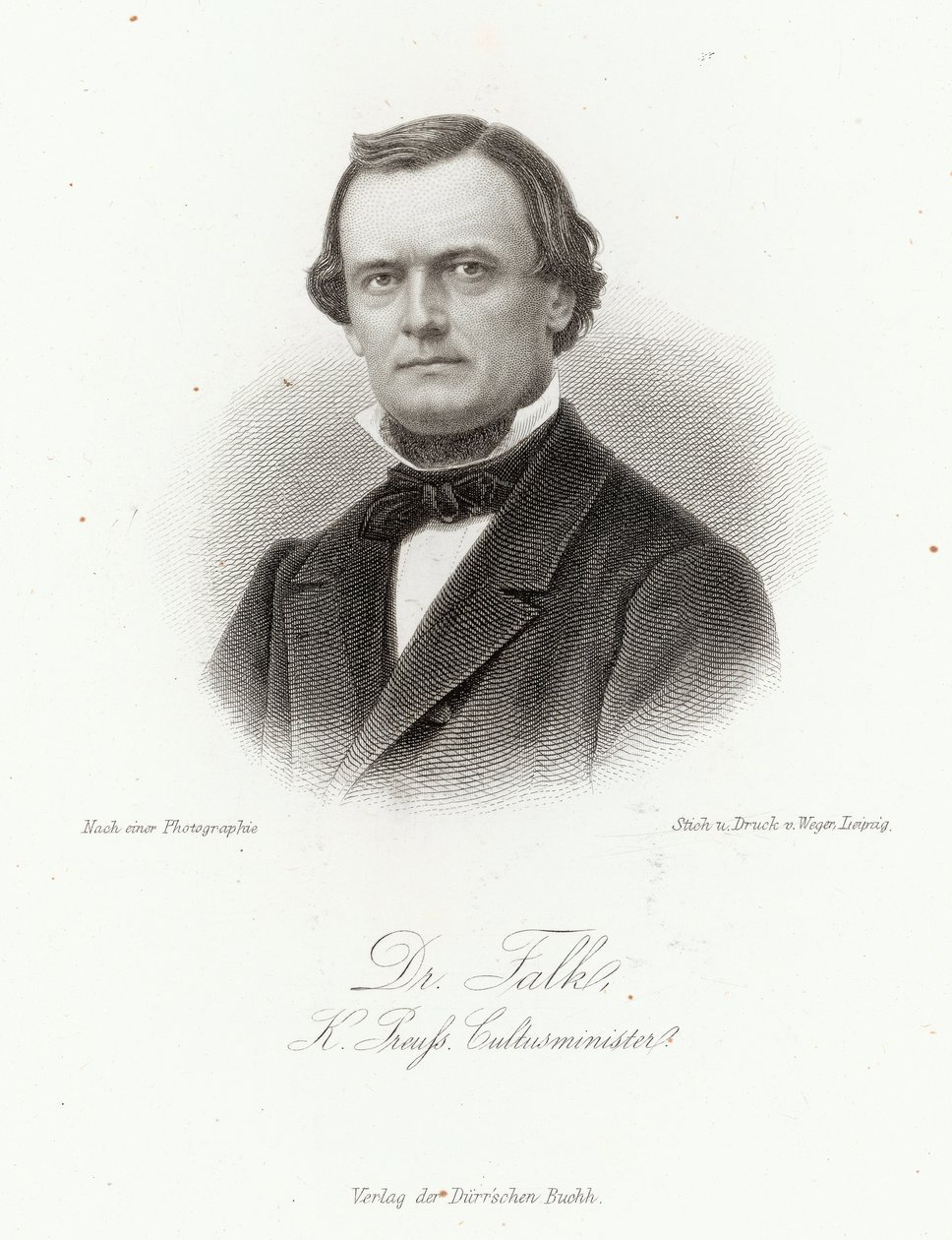 Dr. Adalbert Falk (1827-1900) no &39;Allgemeine Moden-Zeitung&39;, Leipzig, 1872 de German School