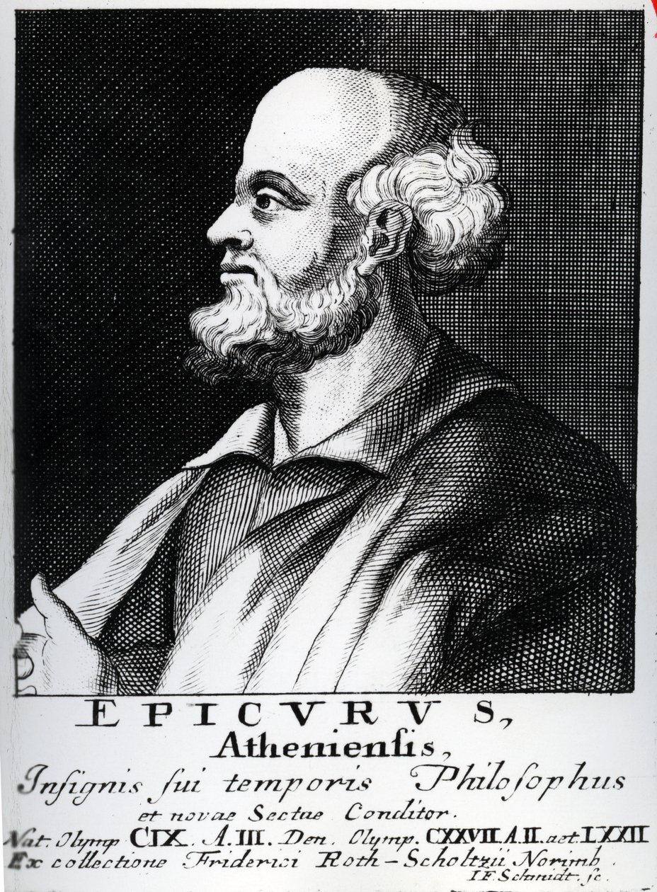 Epicuro, gravado por Johann Fredrich Schmidt de German School