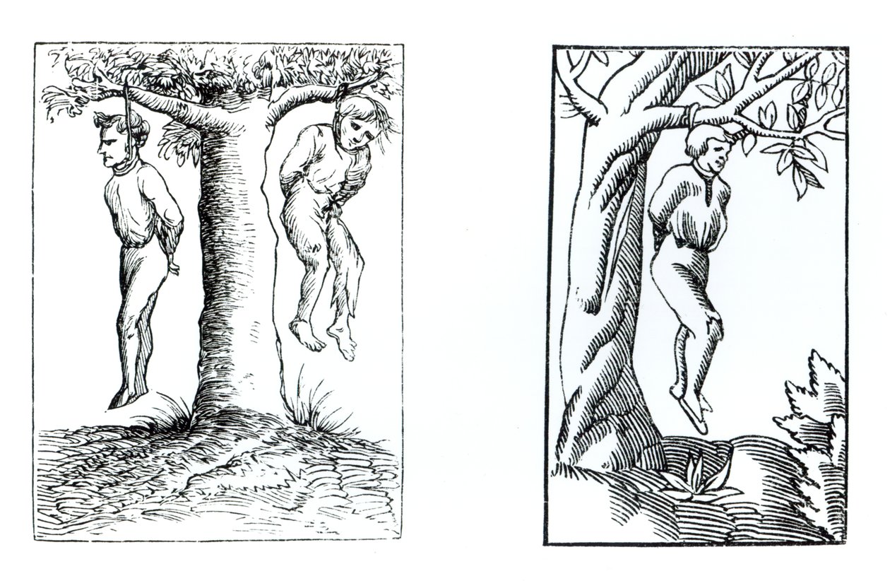 Execução das Sentenças do Tribunal Secreto, depois de xilogravuras na Cosmographie Universelle de Munster, publicado em 1552 de German School