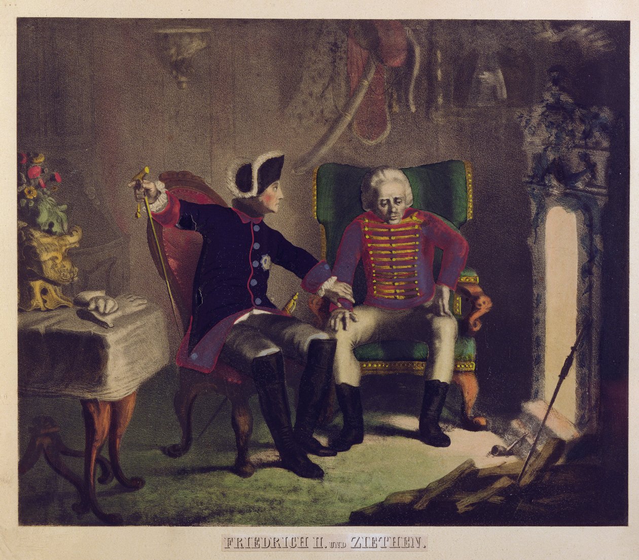 Frederico II e general von Ziethen de German School