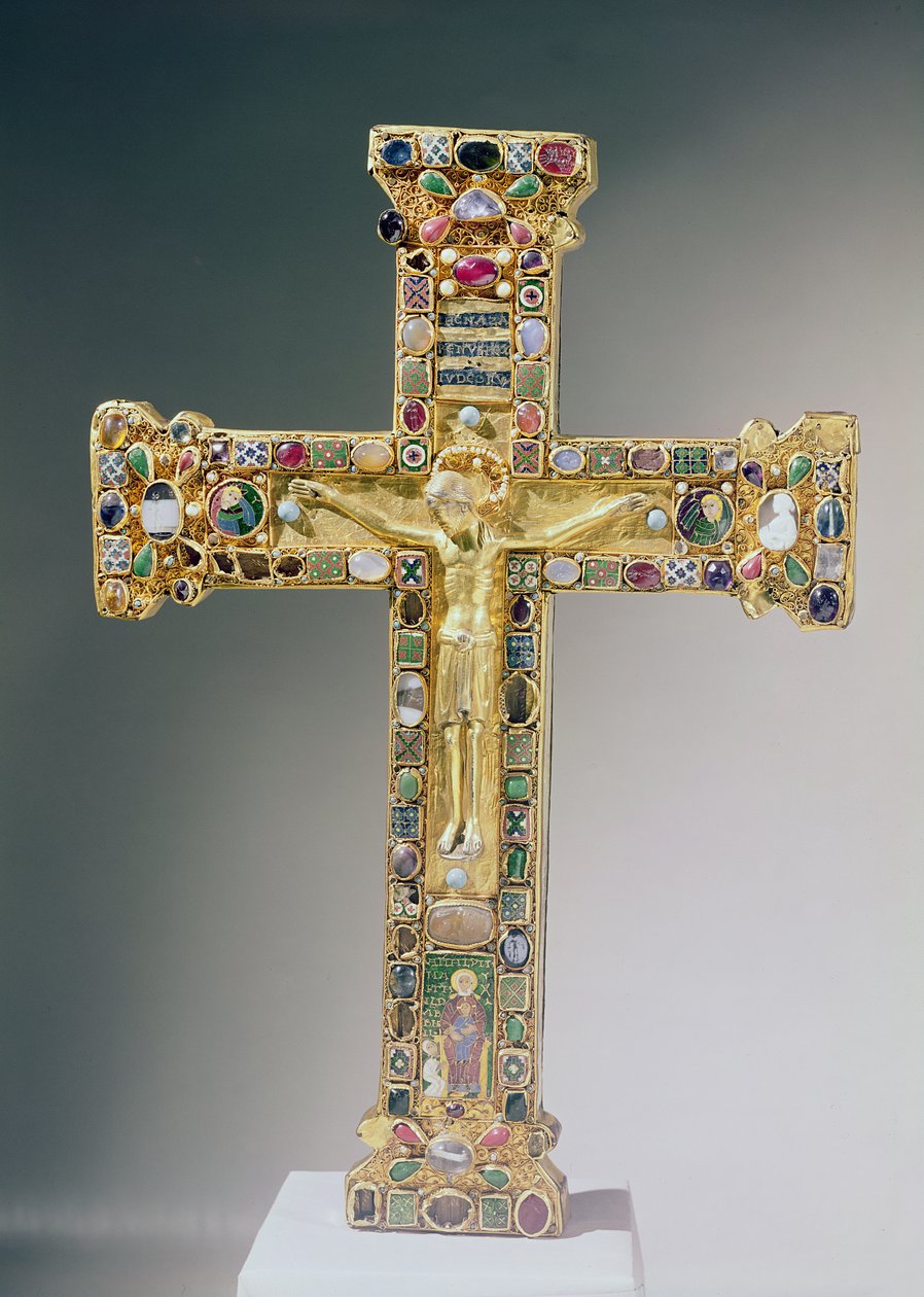 Cruz de ouro de comida (ouro e pedras preciosas) de German School