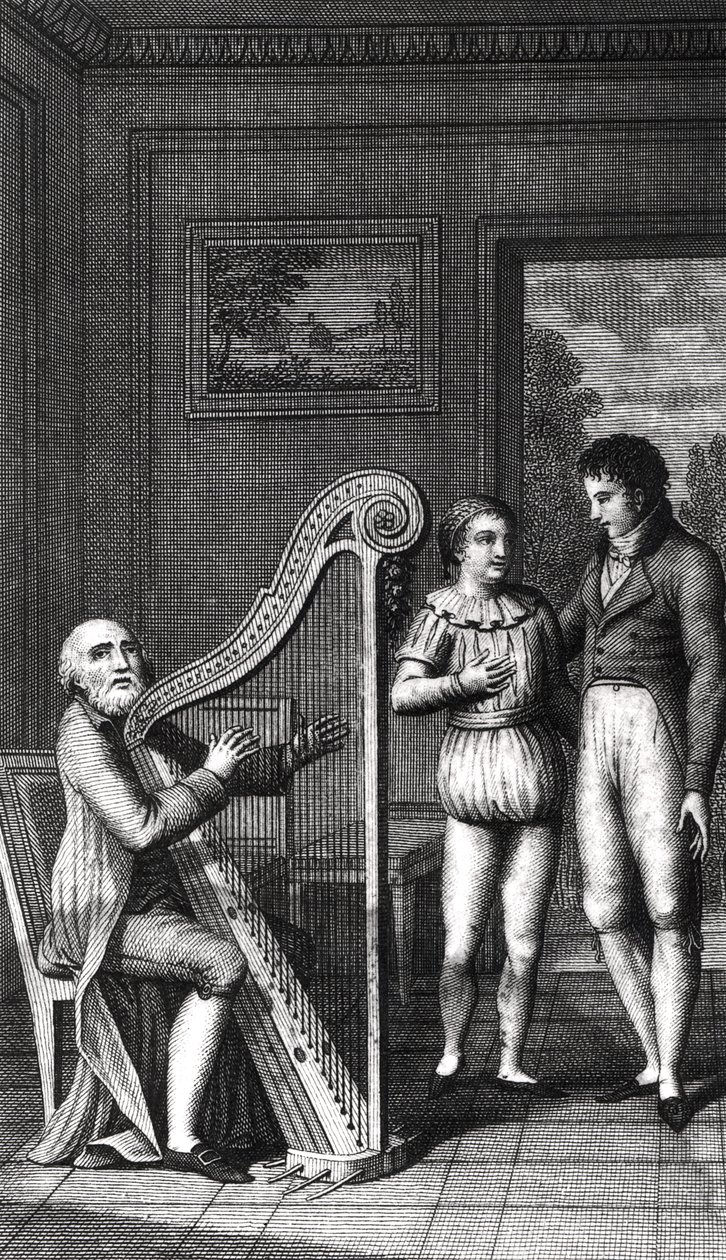 Ilustração de &39;Wilhelm Meister&39;s Apprenticeship&39; de Johann Wolfgang Goethe (1749-1832) 1802 de German School