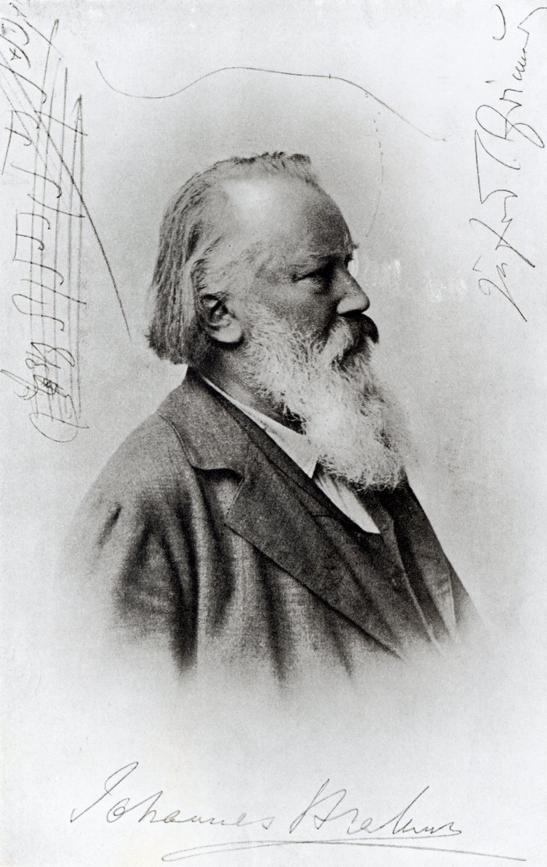 Johannes Brahms (1833-97) (fotogravura) de German School