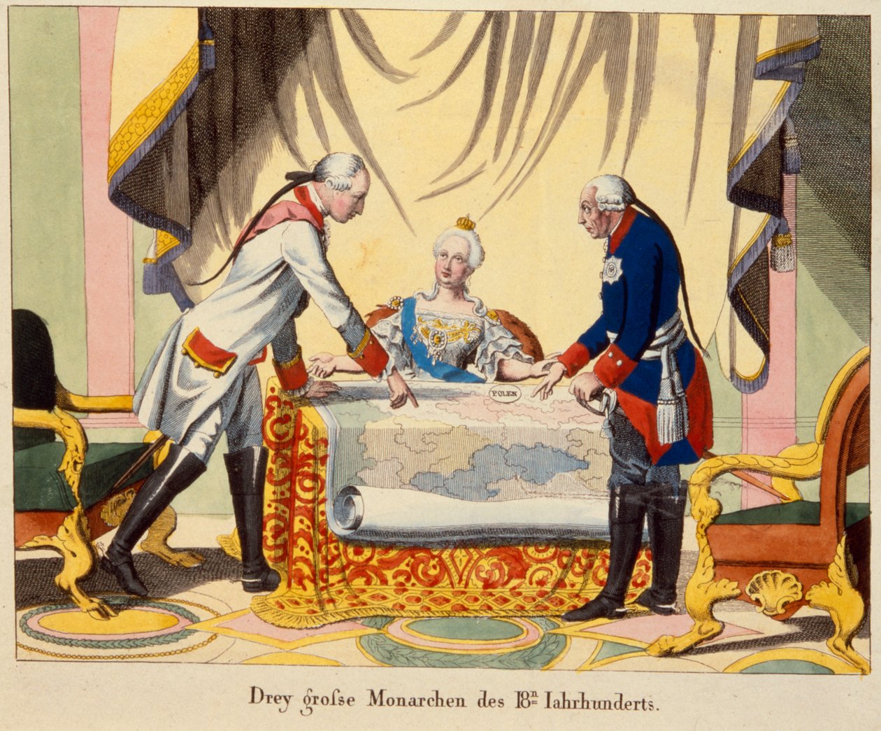 José II, Catarina a Grande e Frederico II de German School