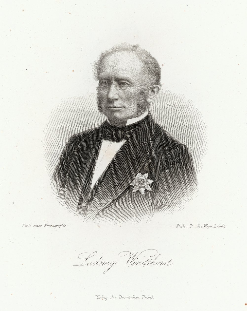 Ludwig Windthorst (1812-91) no &39;Allgemeine Moden-Zeitung&39;, Leipzig, 1872 de German School