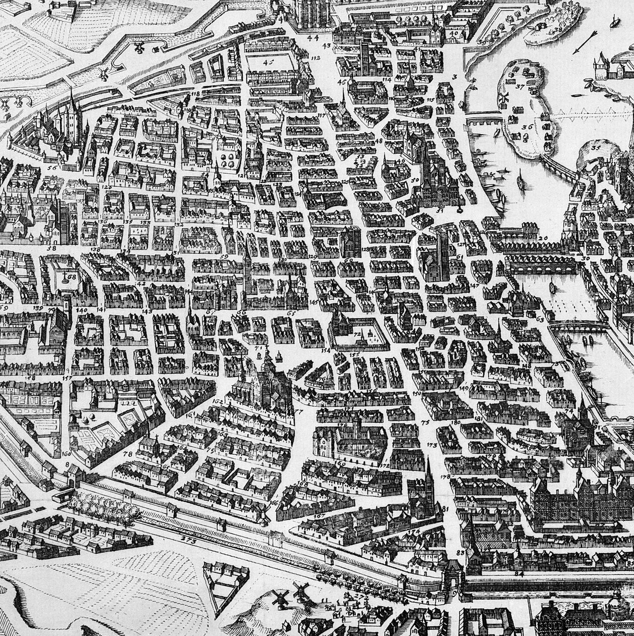 Mapa de Paris, 1620 (detalhe de 285193) de German School