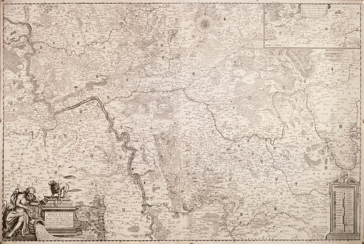 Mapa do Arcebispado e do Eleitorado de Mainz, c. 1695 de German School