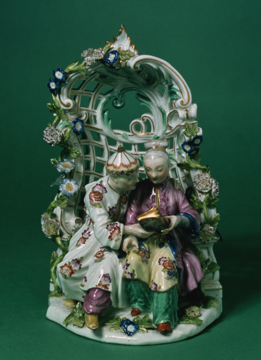 Grupo de mandris de Meissen, depois de uma pintura de Boucher, c.1760 (porcelana) de German School