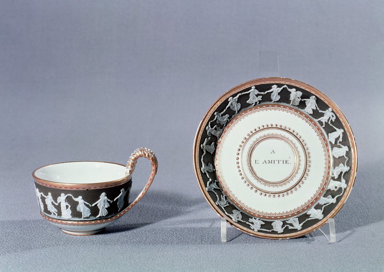 Meissen xícara e pires, final do século XVIII (porcelana) de German School