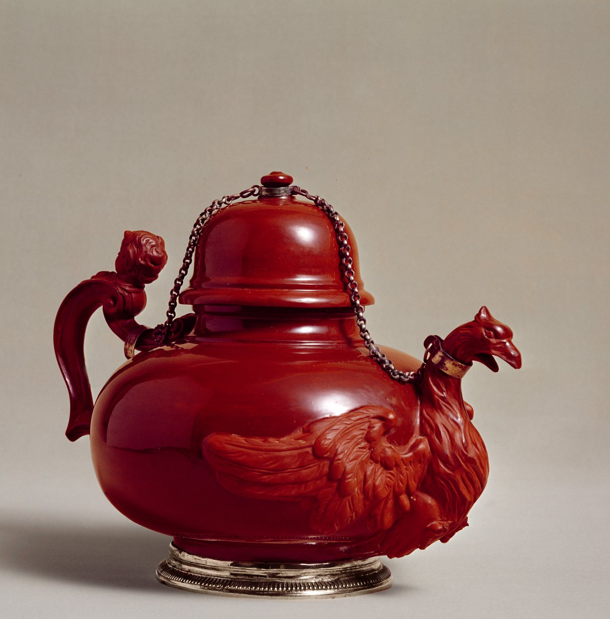 Bule Meissen de grés vermelho, modelado por Johann Christoph Ludwig von Lucke (c.1703-1780), c.1730 (grés) de German School