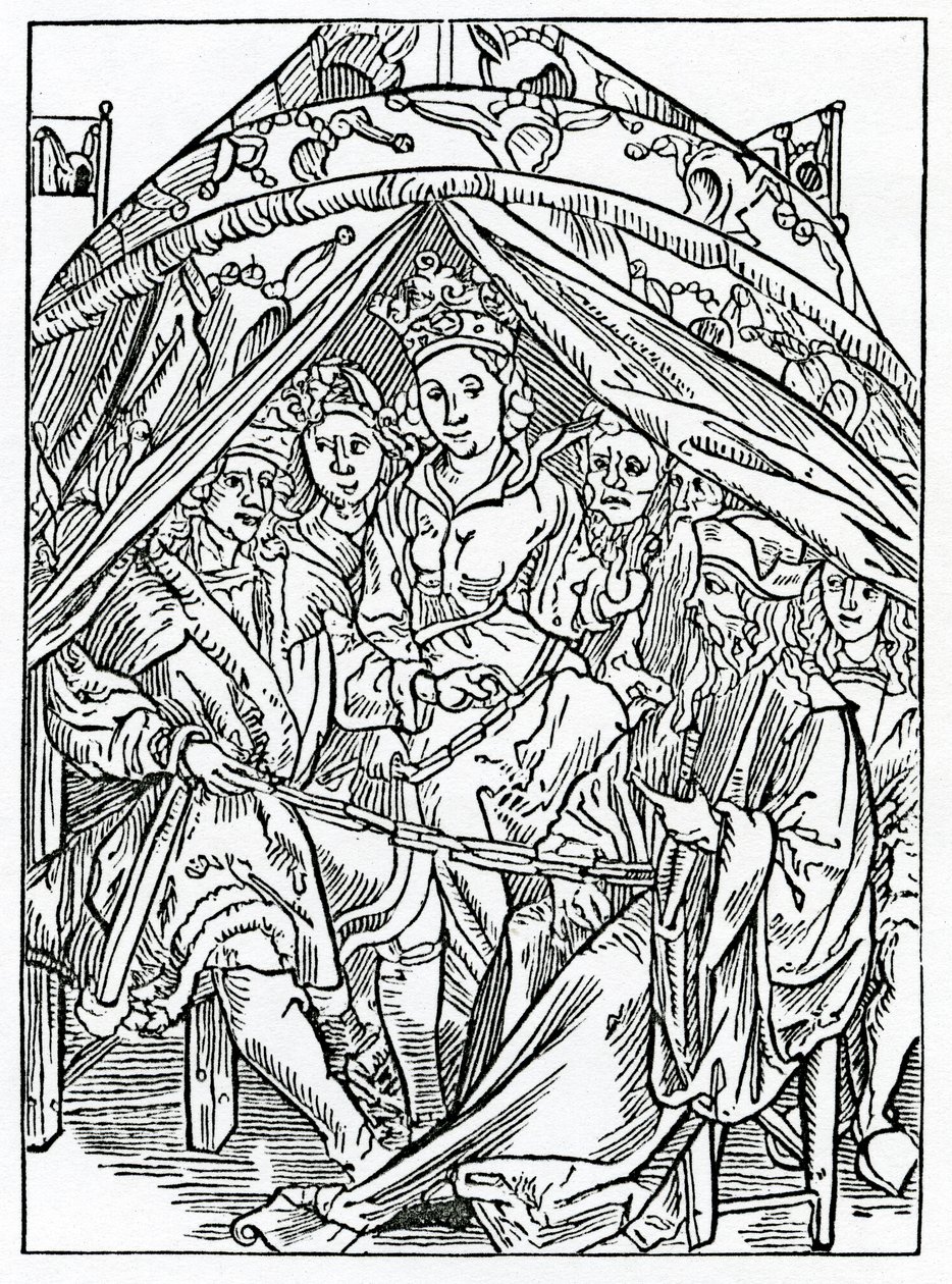 Do grande poder e força das pessoas, ilustração da tradução inglesa de Alexander Barclay de "O Barco dos Loucos", de uma edição publicada em 1874 de German School