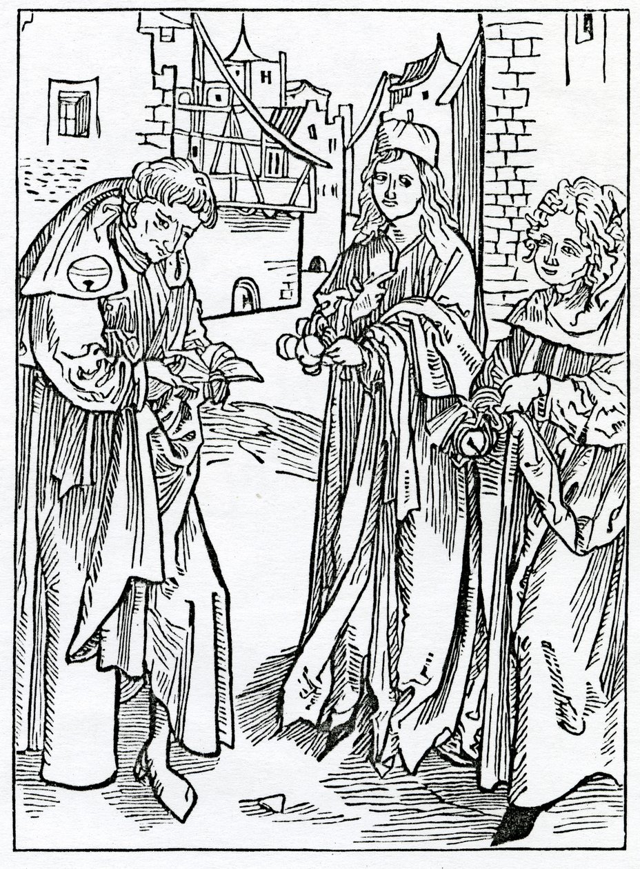 De stody improfável, ilustração da tradução inglesa de Alexander Barclay de &39;The Ship of Fools&39;, de uma edição publicada em 1874 de German School