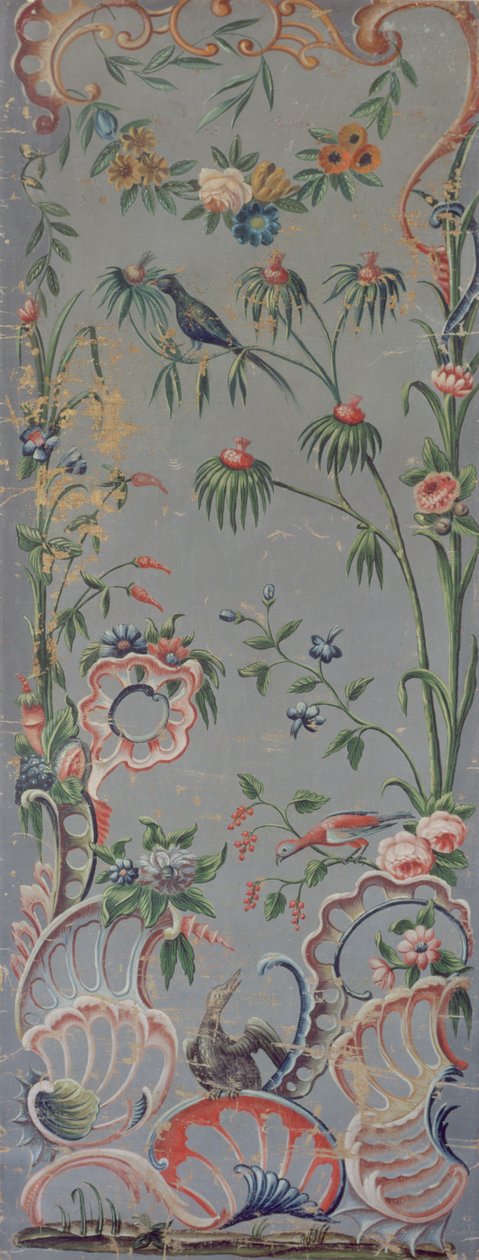 Papel de parede de oleado, c.1760-70 de German School