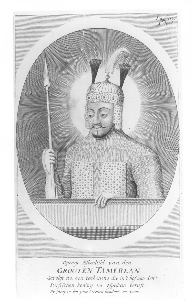 Retrato de Tamerlão, o Grande (1336-1405) de German School