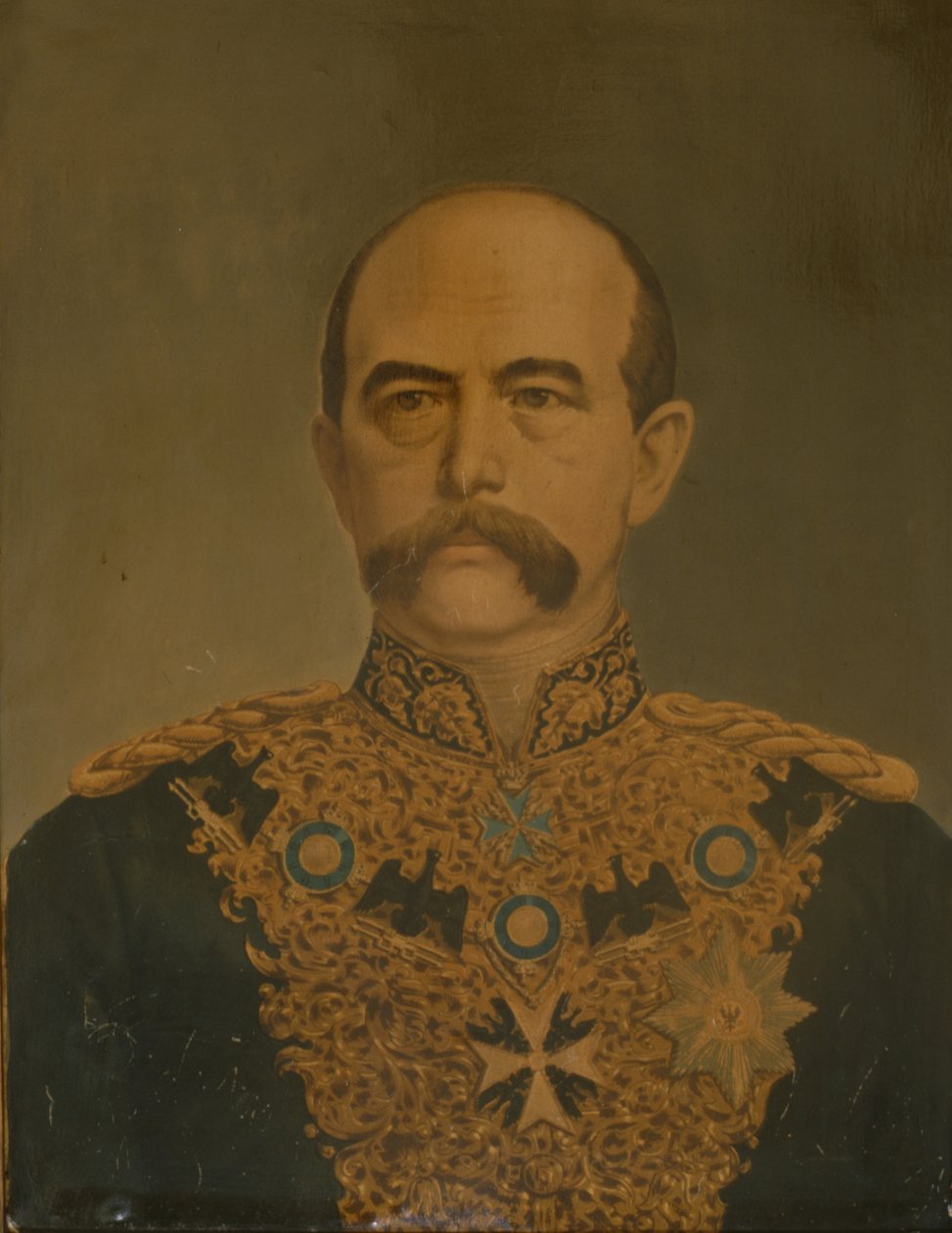 Príncipe Otto von Bismarck em Uniforme de Diplomata, c.1865 de German School