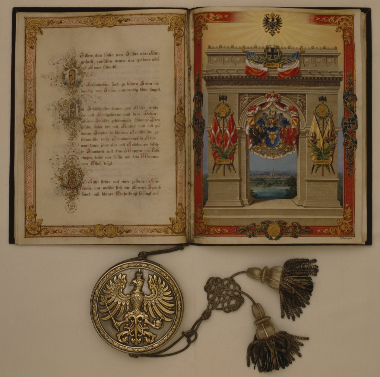 Diploma do Príncipe investindo Otto von Bismarck, datado de 21 de março de 1871 (mídia mista) de German School