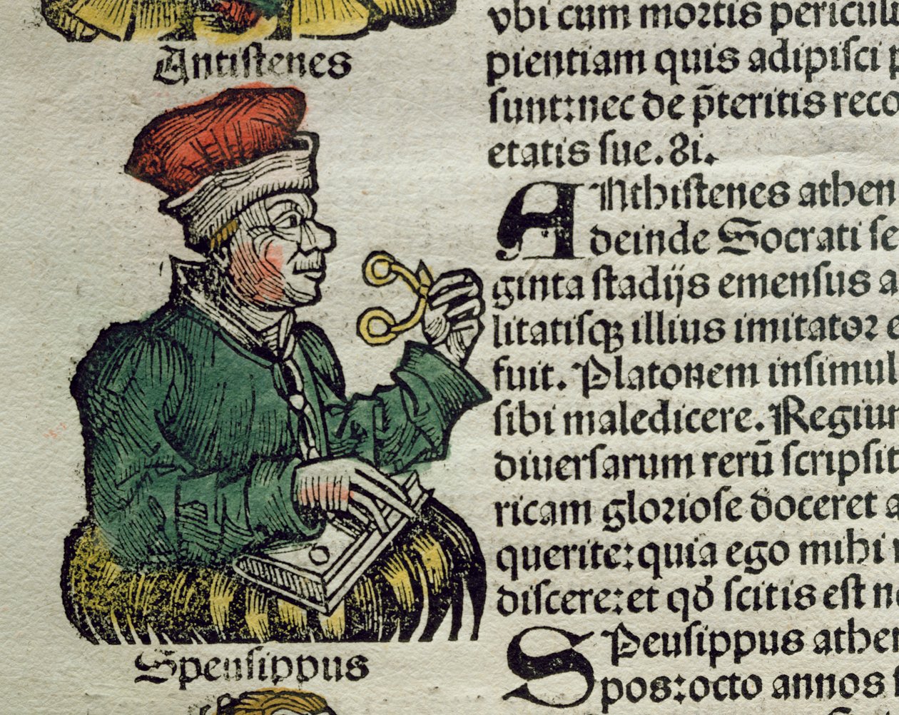 Texto referente ao uso de óculos (tinta sobre papel) de German School
