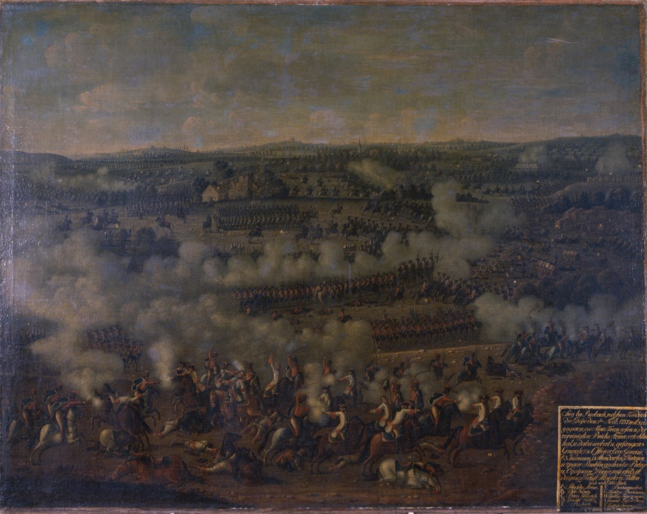 A Batalha de Rossbach, 1757 de German School