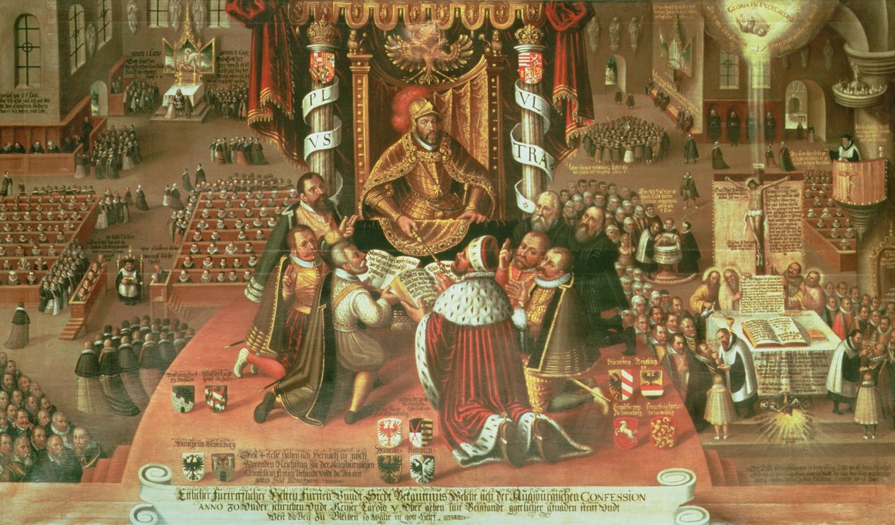 A Entrega da Confissão de Augsburgo, 25 de junho de 1530, 1617 de German School